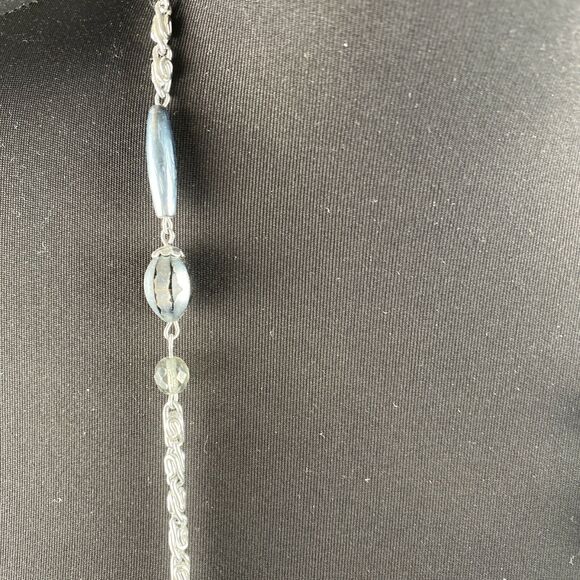 Vintage Mid Century 56 in Long Flapper Style Beaded Chain Necklace Made Germany - Picture 2 of 9